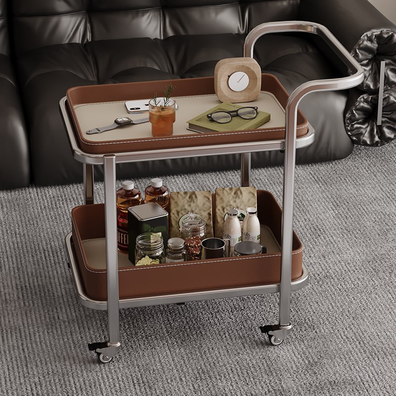 零食置物小推车客厅书房卧室可移动带轮边几床头茶几轻奢高级感