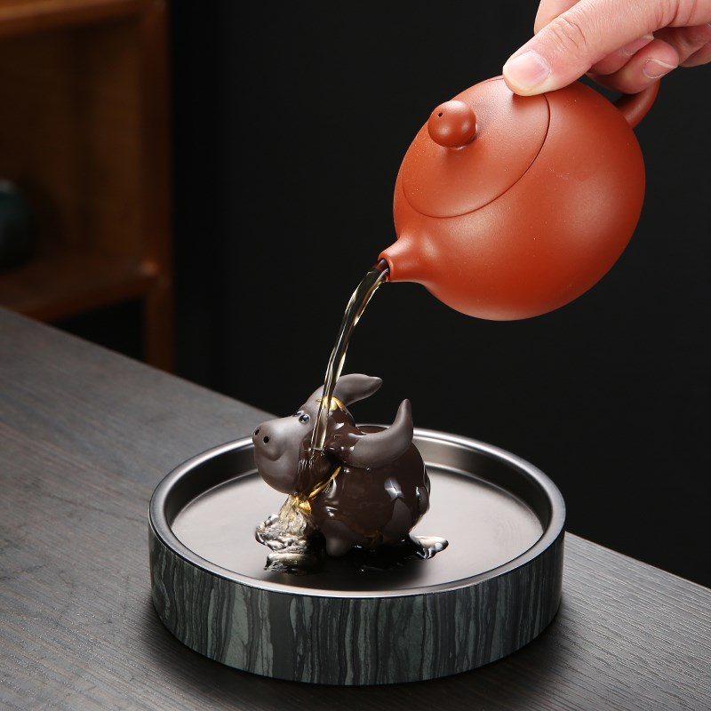 茶宠小摆件精品h个性可养紫砂茶玩茶具配件茶桌装饰工艺品牛转乾