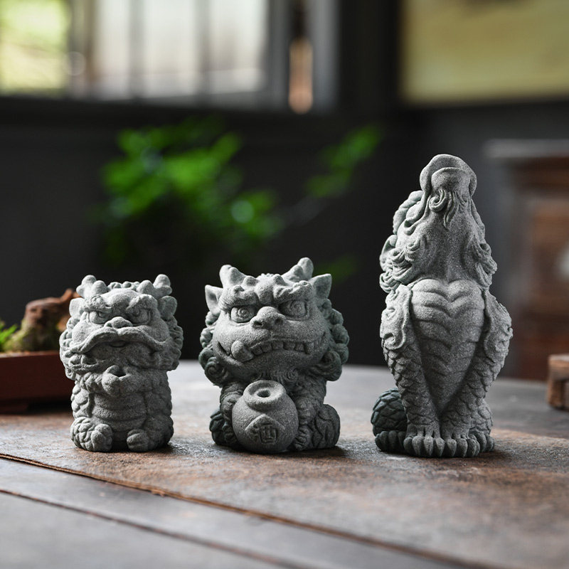 国潮可爱小麒麟线香插茶宠摆件创意招财吉祥物香托香器桌面装饰品