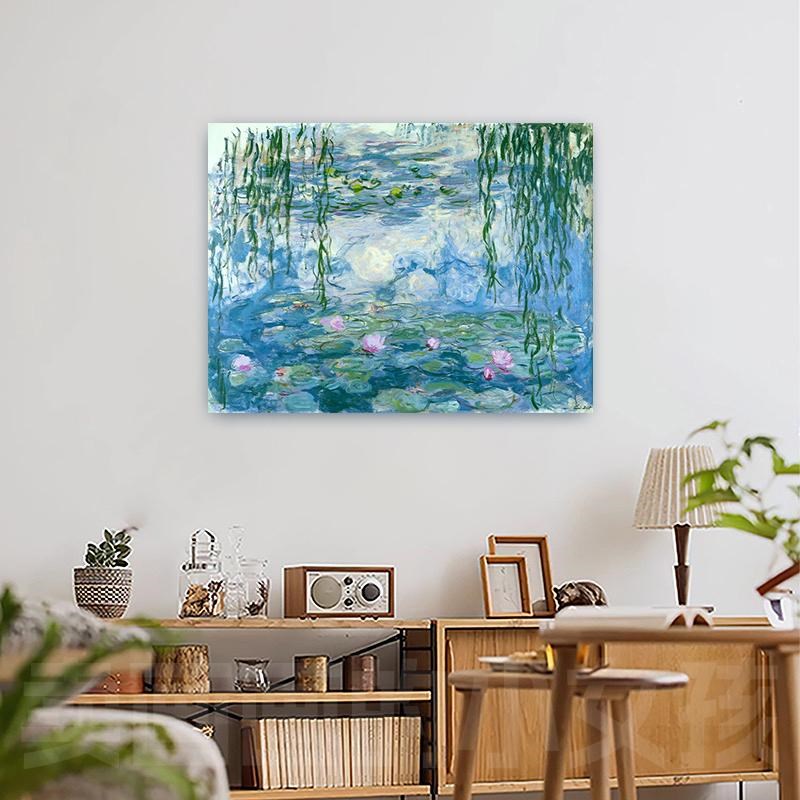 莫奈《睡莲1916》世界名画客厅沙发卧室装饰油画