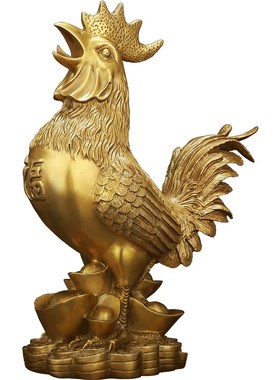 铜鸡摆件铜公鸡大公鸡十二生肖招财金鸡吉祥物家居客厅工艺装饰品