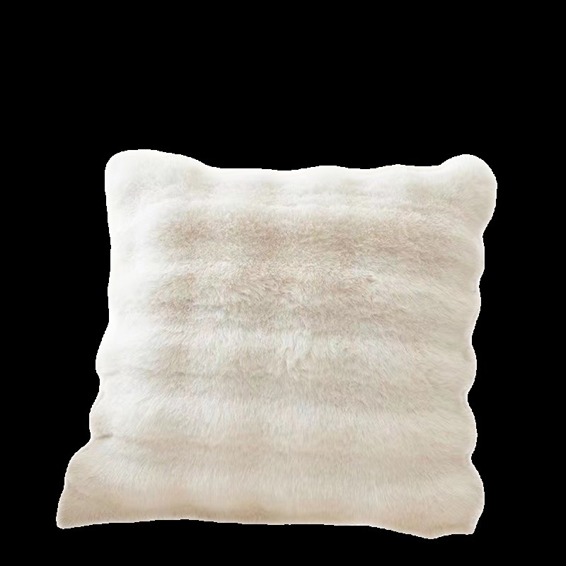 双面兔毛泡泡绒抱枕沙发客厅靠枕办公室靠背冬季床头靠垫不含芯