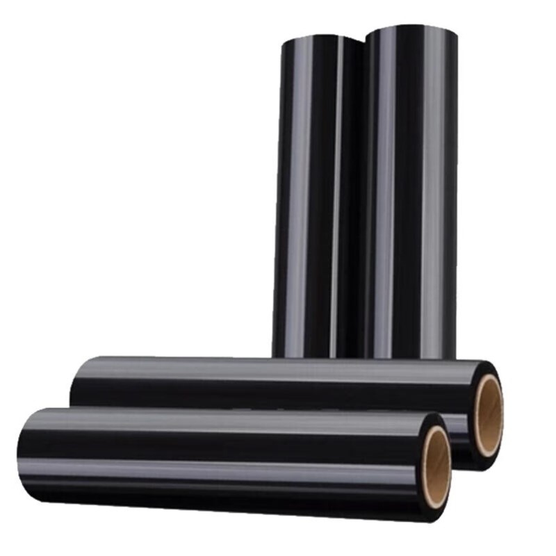 鸣固缠绕膜黑膜50cm*250m膜净重2.5kg/卷4卷仓储包装打包防水自粘