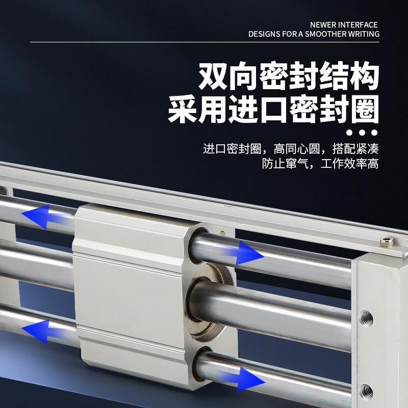 气缸亚德客型磁耦式无杆带导轨RMT16/20/25/32/40高精度耐用性