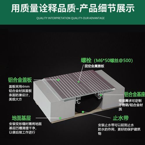 铝合变形缝盖板建筑伸缩缝金墙面楼地面沉降缝内外墙收缩缝不锈钢