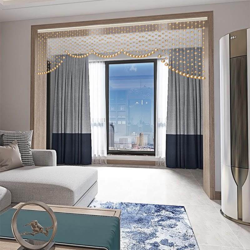 热销水晶珠帘隔断卧室餐厅客厅门帘厨房玄关过道R免打孔装饰成品