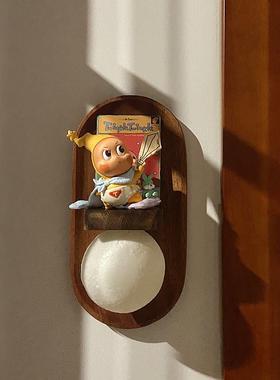 壁灯盲盒收纳展示架免打孔客厅卧室实木DIY中古灯壁灯摆件装饰画