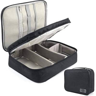 收纳盒多功能收据线收纳包双层三层防尘收纳整理袋大容量数码便携