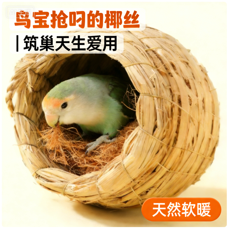 椰丝鸟窝垫料鸽子珍珠鸟玄凤牡丹虎皮鹦鹉繁殖箱用品保暖鸟巢干草,宠物/宠物食品及用品,鸟禽其他,淘宝优惠券,粉丝福利购,淘宝优惠卷