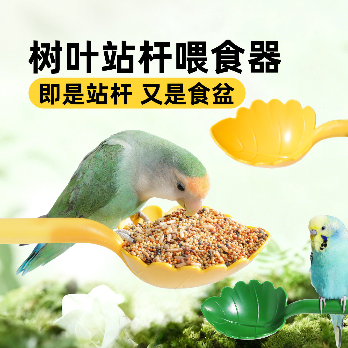 新款鸟食盒站杆鸟笼蔬菜零食碗鸟食投喂器虎皮牡丹玄凤鹦鹉喂食器图片