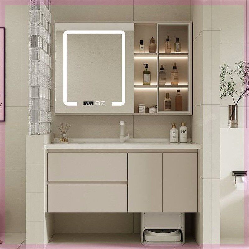 陶瓷一体盆浴室柜65CM75厘米85/95/105/115扫地机器人基站洗漱台