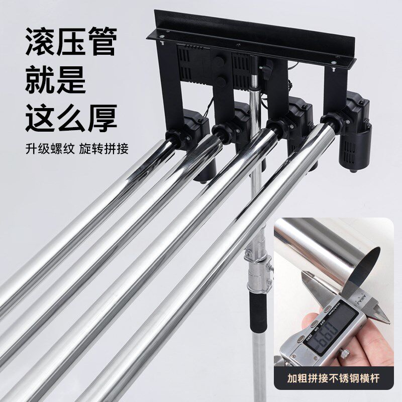 背景轴手动电动背景轴横杆加粗不锈钢管摄影棚拍摄背景轴影楼照相