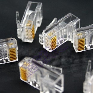 大唐电信50u镀金超五类六类网络8Cp8c非屏蔽水晶头RJ45水晶头