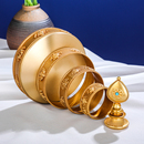 纯铜曼扎盘学院无缝工艺藏族密宗修供曼茶罗10cm修盘八吉祥曼达盘