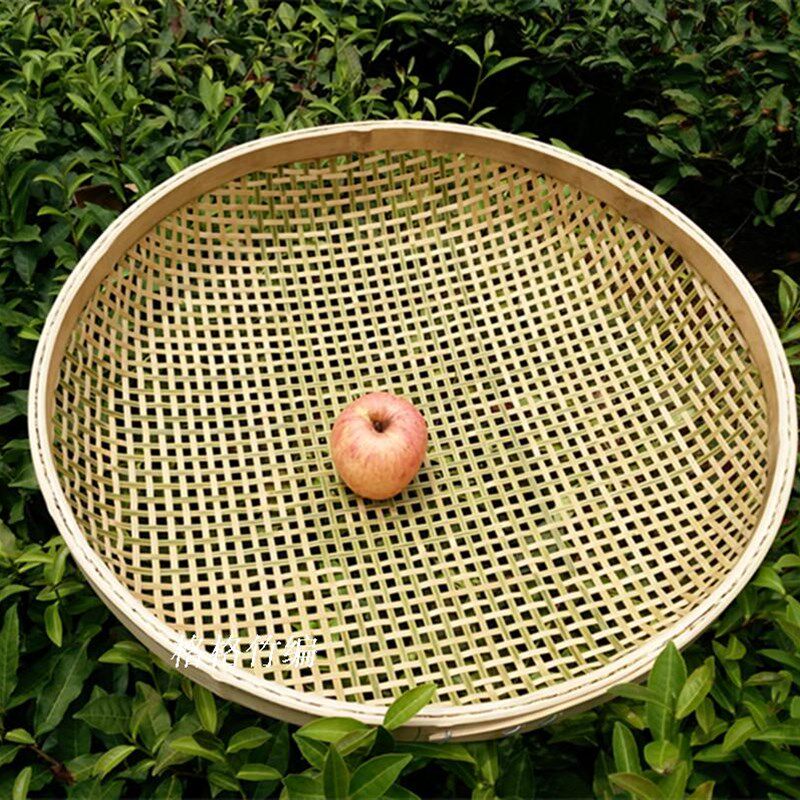 有孔竹编筛子 竹编簸箕竹筛子茶叶筛末工具 簸箕竹编制品家用装饰