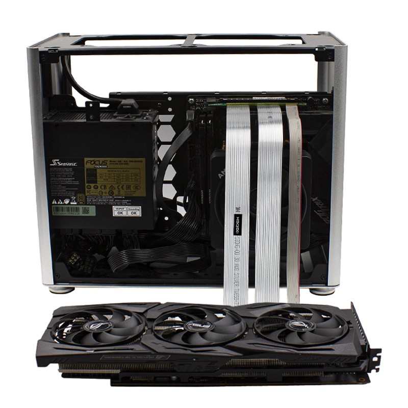 pcie4.0显卡延长线竖装PCIe4无损90度角转接连线x16机箱连接