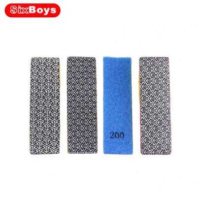 方形电镀金刚石打磨片石材钢铁玻璃木桌磨边倒角打磨手擦植绒砂纸