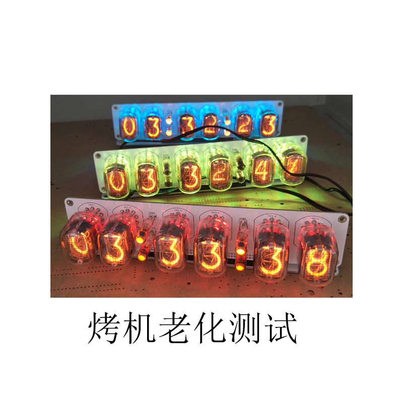 景电电子   EI612带自动校时覆古风格6位一体式IN12辉光管钟