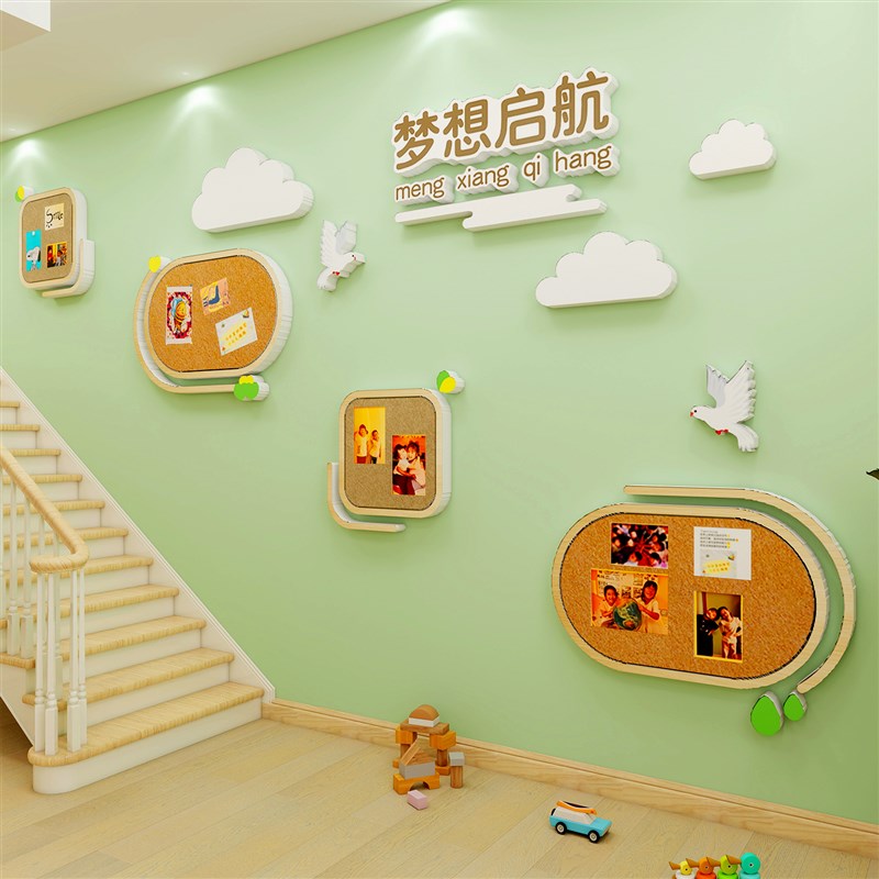 幼儿园墙面装饰环l创主题成品材料布置毛毡板贴文化走廊楼梯托管