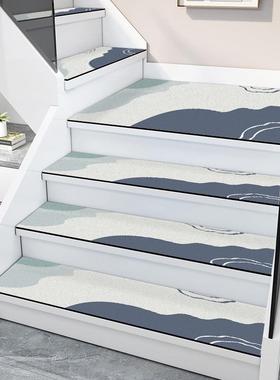 旋转实木楼梯踏步垫家用网红室内楼梯台阶垫子硅藻泥吸水防滑地垫