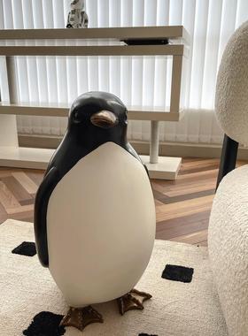南极企鹅落地大型收纳摆件北欧萌宠可爱客厅卧室家居乔迁新居礼物