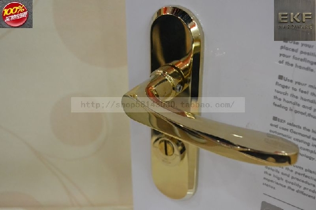 德国EKF土豪金色欧式门锁室内卧室实木房门锁门把U手锁室内门锁具