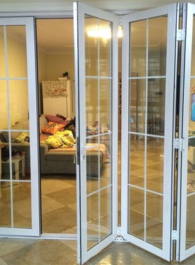 大折叠门推拉门隔断钛镁铝合金钢化玻璃阳台厨房客厅洗车房车库门