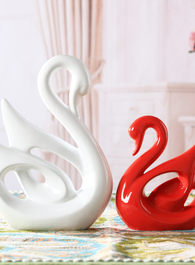 简约现代陶瓷摆件家居电视酒柜入户客厅玄关装饰品天鹅高级感小众