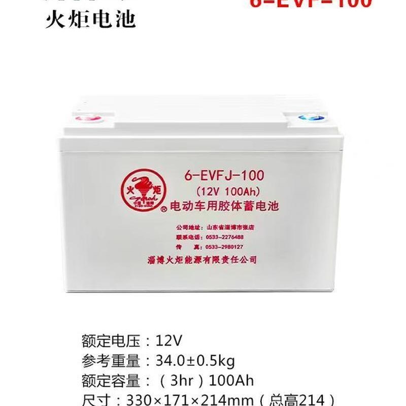 火炬电动车用胶体蓄电池6V/12V/3-EVF-170/200/6-EVFJ-80/100/120