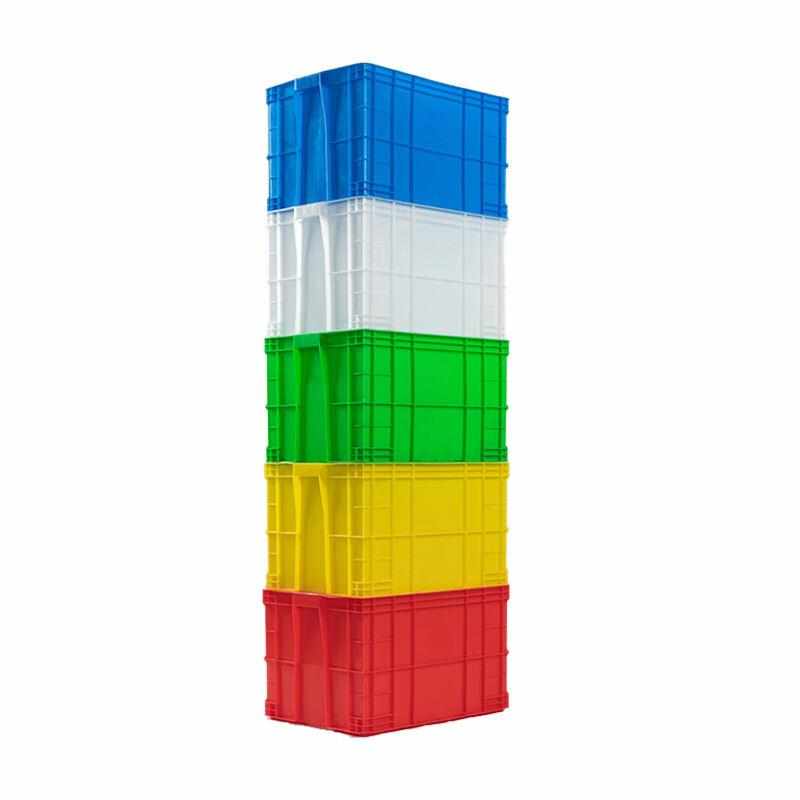 欧仓物流周转箱收纳塑料箱储物胶箱755型(82*58*51)绿色无盖单