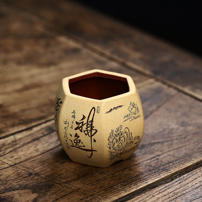 应小清精品紫砂花盆微型掌上开片粉浆刻绘姬虎儿小月季菖蒲简约盆