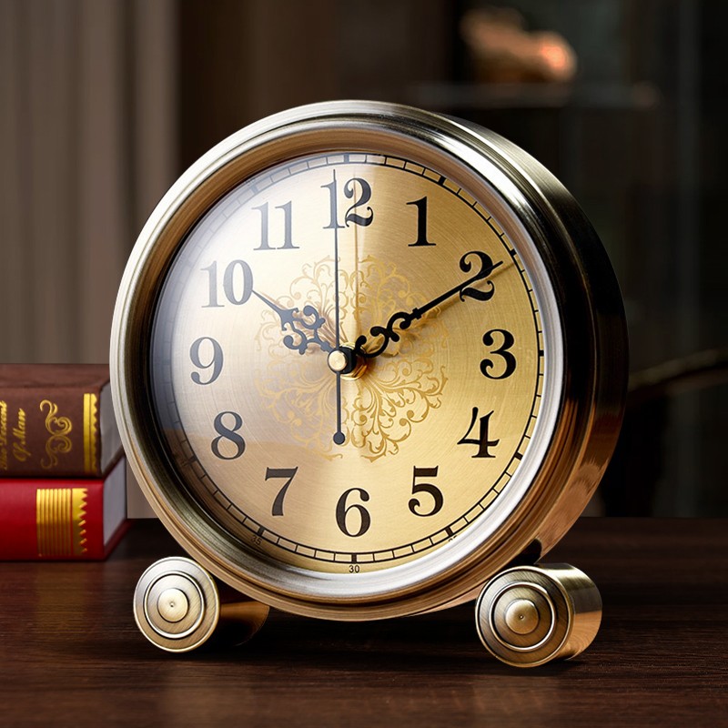 复古座钟摆钟钟表坐钟台式时钟桌面摆放客厅石英老式台钟