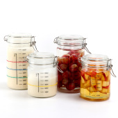 水果酵母液种发酵罐铁卡扣玻璃密封罐储物罐带刻度酵母液种培养皿