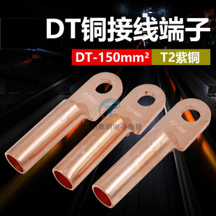 凤凰接线铜鼻子DT150MM2平方电线线耳堵油铜接头接线端子国标紫铜