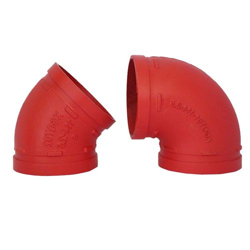 消防沟槽弯头 管道抱箍连接90度弯头  沟槽管件45度弯头DN100 114