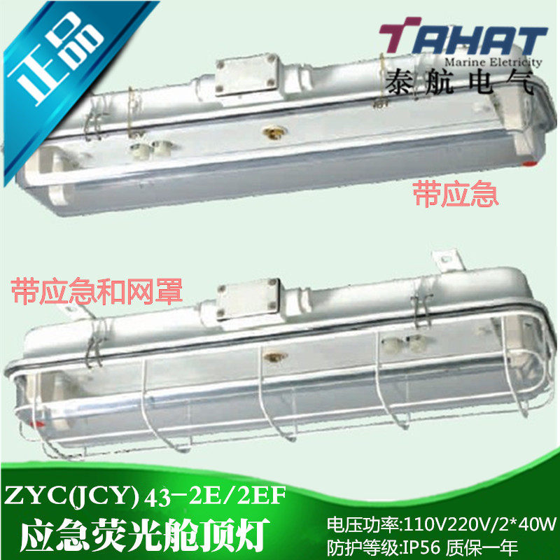 船用灯管式LED双管荧光舱顶灯JCY43/ZYC43-2/2E/2EF应急防护网罩