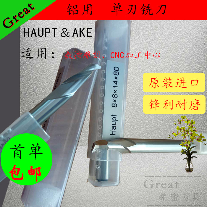 德国进口6mm/8mm铣刀HAUPT单刃铣刀AKE铣刀4*60 8*100仿型铣刀