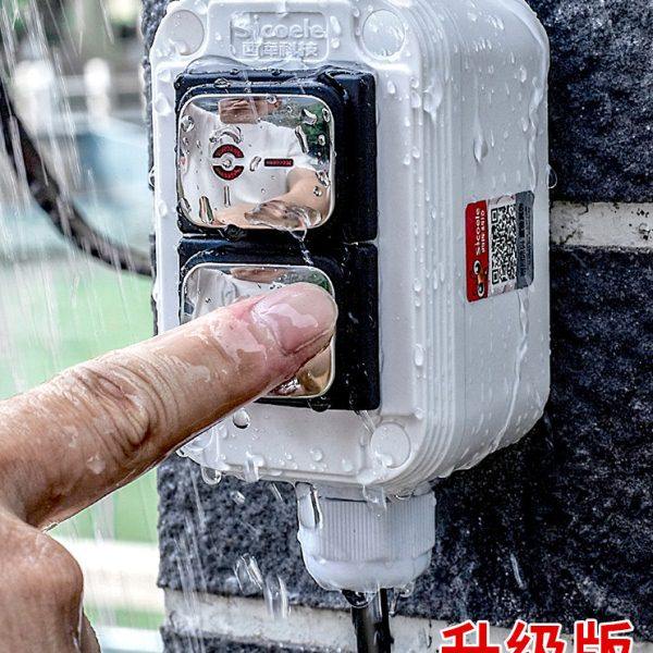 明装户外防水开关室外1开2开双头IP55防雨船型大功率电源按钮30A