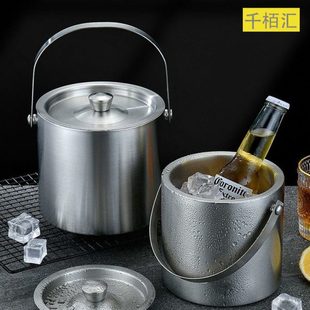 冰桶 酒吧双层不锈钢冰粒桶餐厅香槟桶KTV冰酒桶 商用304带盖冰桶