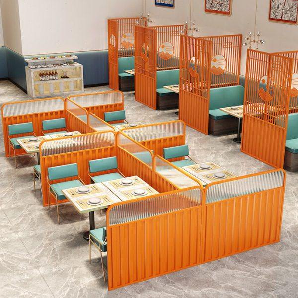 现代铁艺隔断火锅店餐厅半墙屏风玻璃矮隔断包间卡座围栏格栅定制,商业/办公家具,办公屏风/隔断,淘宝优惠券,粉丝福利购,淘宝优惠卷