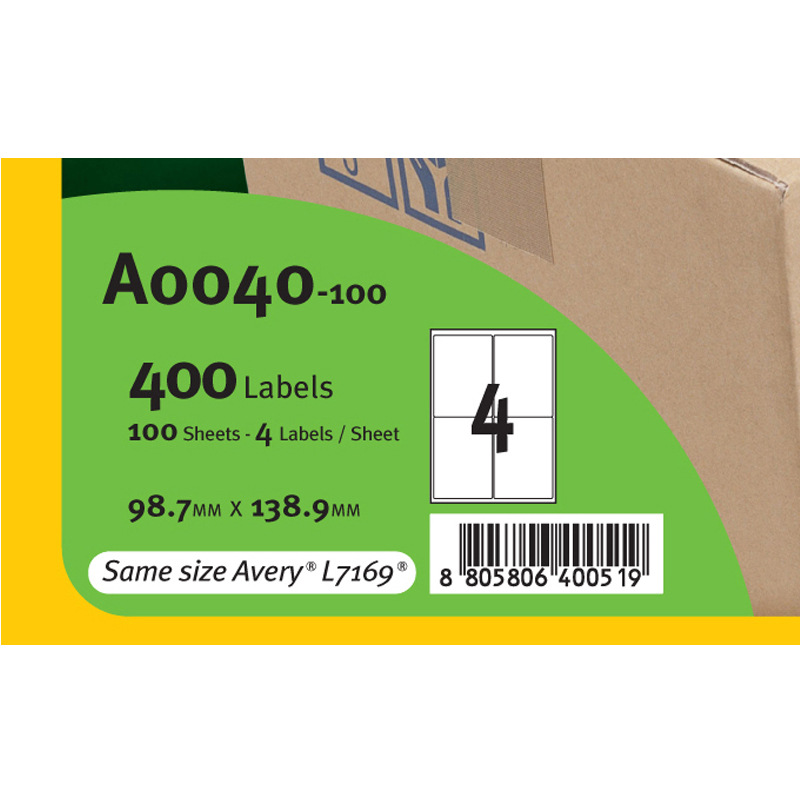 普林泰科（printec）A4不干胶打印标签 地址打印标签  100张/包