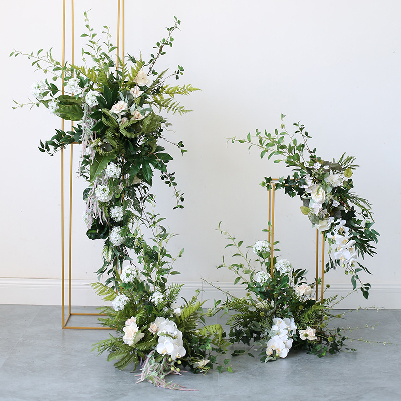 森系仿花艺花架套装铁艺插花婚庆店面橱窗迎宾摄影艺术摆件道具