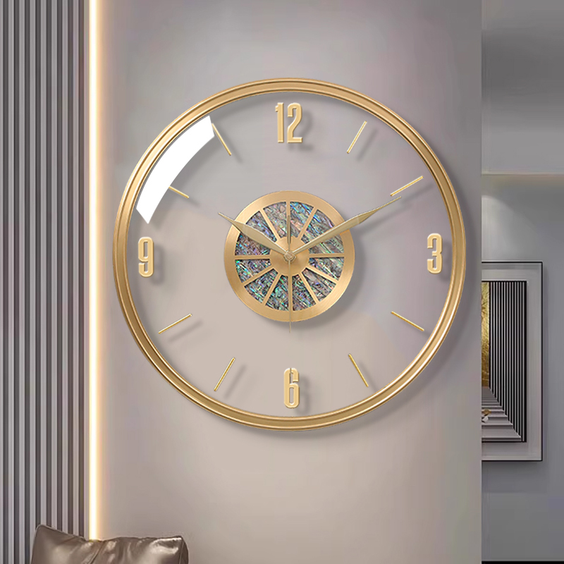 现代轻奢挂钟2023新款网红客厅家用G静音钟表简约创意装饰挂墙时