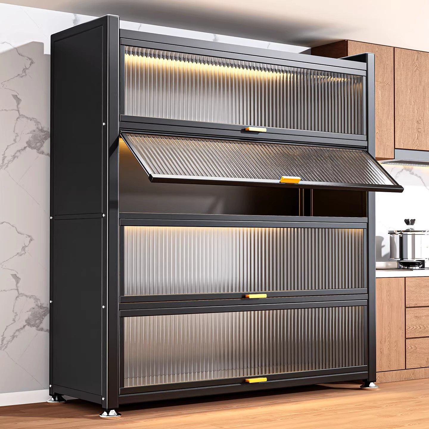 厨房橱柜钢制置物架家用落地多层储物架子多功能微波炉防尘锅碗柜,厨房/烹饪用具,微波炉置物架,淘宝优惠券,粉丝福利购,淘宝优惠卷