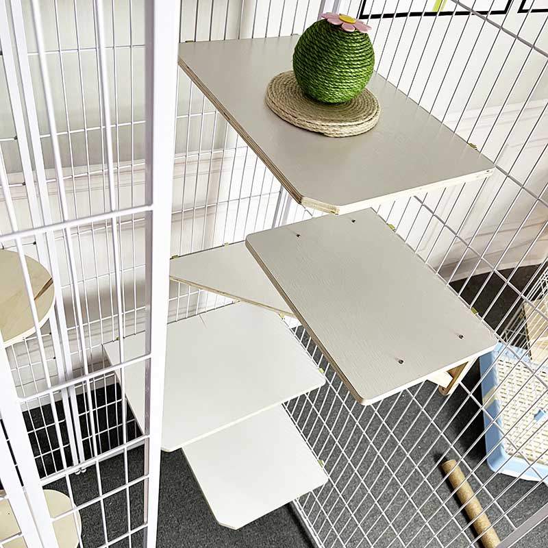 獒运自由空间猫笼平台阶梯木制楼梯跳板攀爬休息玩耍太空舱窝白色