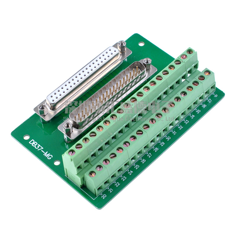 DB37-MG22双头中继端子台 串并口 DR37针公母头转接板 接线端子板