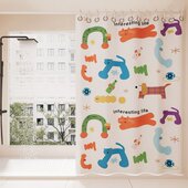 折叠浴室浴帘卫生间隔断防水防霉免打孔厕所高档淋浴洗澡遮挡窗帘