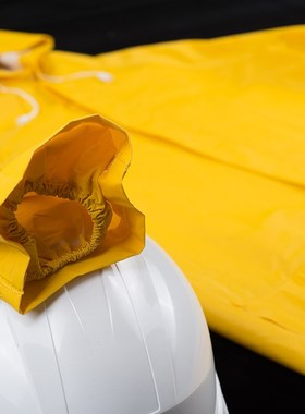 代尔塔407005连体式黄色雨衣外套工作雨衣涂层涤纶风衣版雨衣黄色