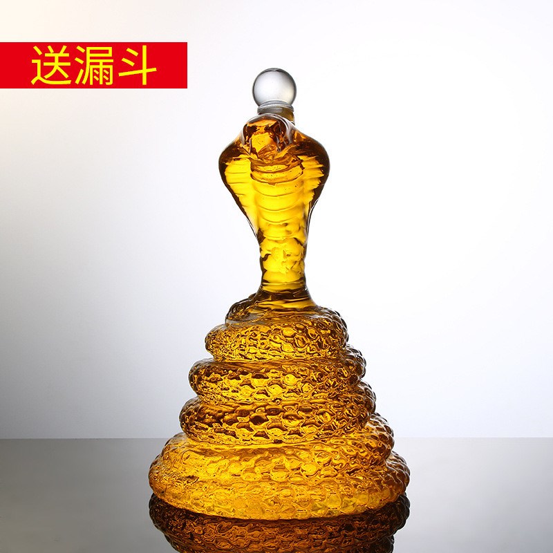热销厂家供应摆件动物酒瓶12生肖蛇泡酒空酒瓶高档加厚生肖蛇玻璃