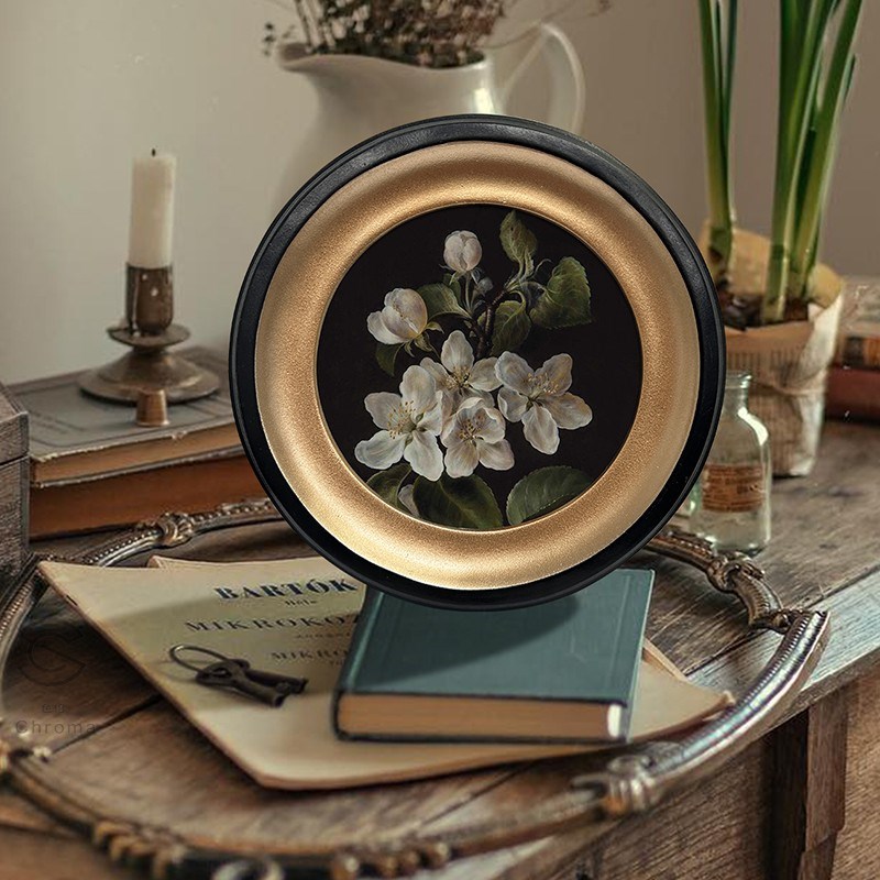 法式复古花朵桌面摆件装饰画中古风卧室梳妆台摆台画相框电视柜画